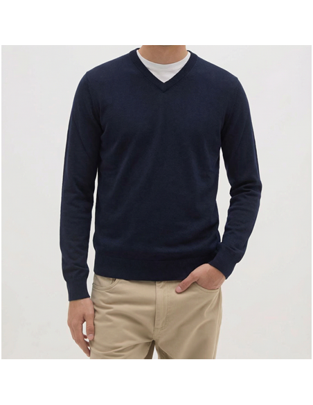 Maglia scollo a V in 100% lana merino extrafine