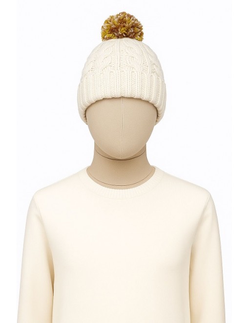 Cappello Trecce con Pompon in Misto...